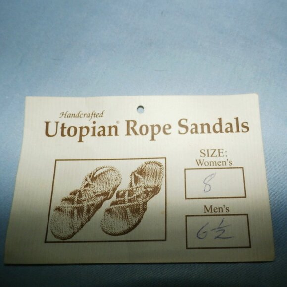 Utopian Rope Sandals   Black Handmade  Size  8 ladies 6.5 Men's  New w/ Tags - Picture 4 of 15